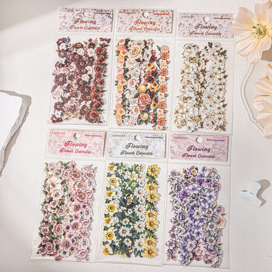 ART EMBOSS Vintage Floral Stickers (15 Sheets)