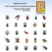 Insect specimen illustrated series - scarab beetle & unicorn beetle 25/piece