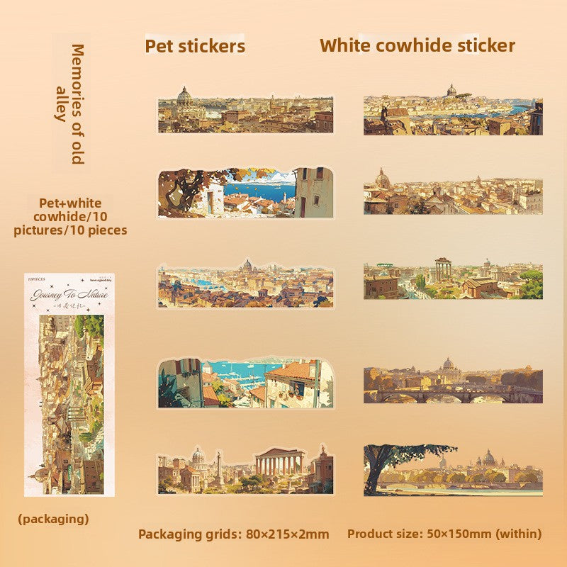ART EMBOSS City Nature Journey Sticke(10 Pieces) Memories of old alley