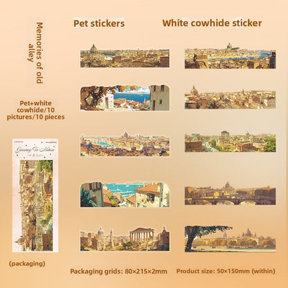 ART EMBOSS City Nature Journey Sticke(10 Pieces) Memories of old alley