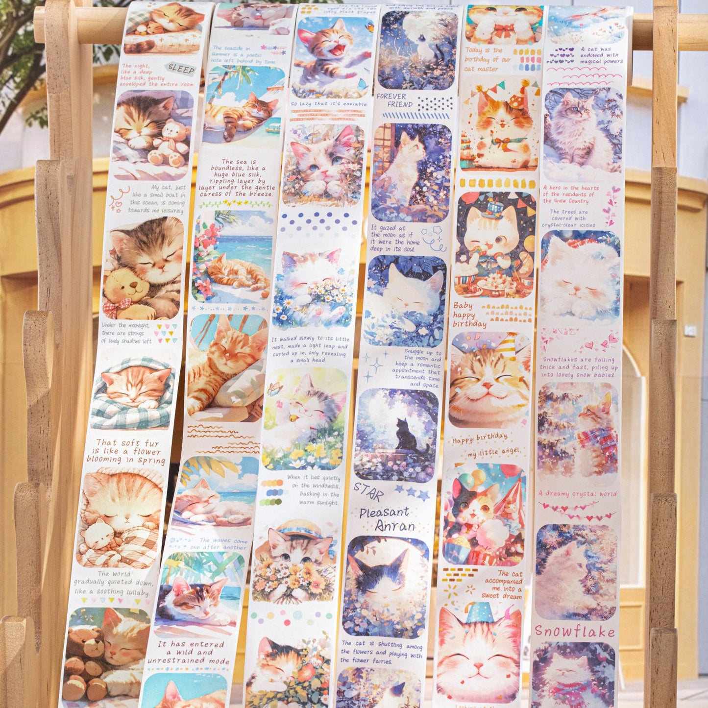 ART EMBOSS Happy Kitten Diary Sticker Tape – Cute Journaling Tape (6 Styles)