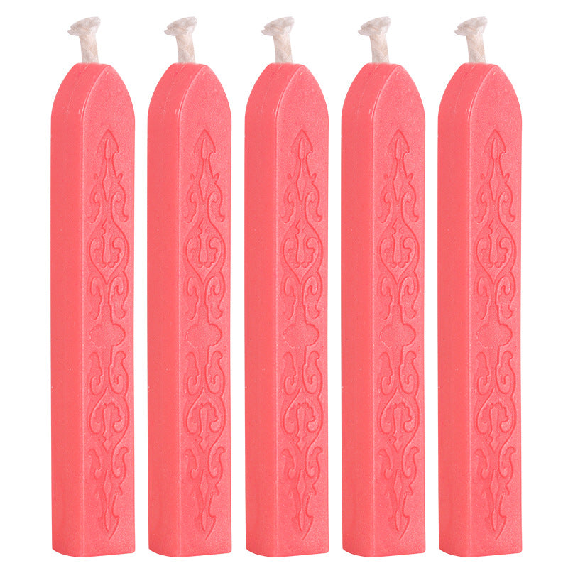 ART EMBOSS 5-piece Sealing Wax Sticks(80 colors) Sakura red (5-pack with sword pattern and core)
