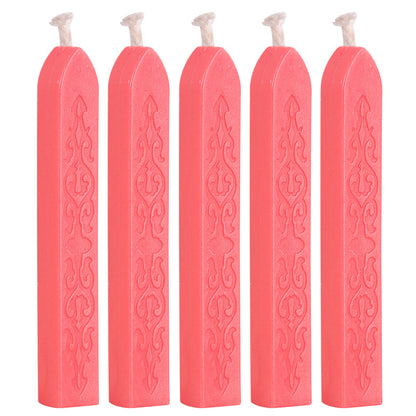 ART EMBOSS 5-piece Sealing Wax Sticks(80 colors) Sakura red (5-pack with sword pattern and core)