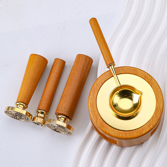 ART EMBOSS Wooden Handle Wax Seal Spoon & Furnace Set