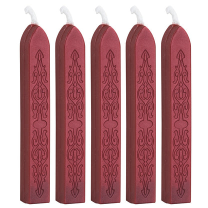 ART EMBOSS 5-piece Sealing Wax Sticks(80 colors) Flame red (sword pattern with core, 5 pieces)