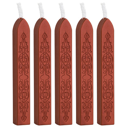 ART EMBOSS 5-piece Sealing Wax Sticks(80 colors) Flash wine red (sword pattern with core, 5 pieces)