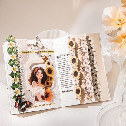 ART EMBOSS Vintage Floral Stickers (15 Sheets)