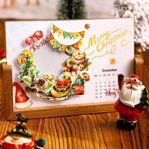 ART EMBOSS Christmas Appointment PET Sticker Book – Die-Cut Christmas Stickers (20 Sheets)