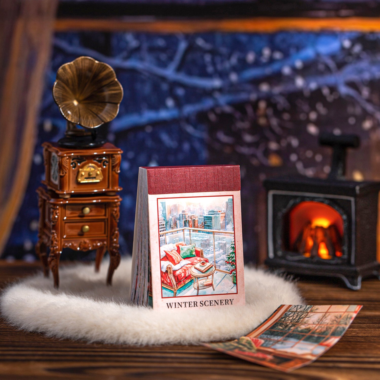 ART EMBOSS Winter Landscape Stickers (50 Pieces)