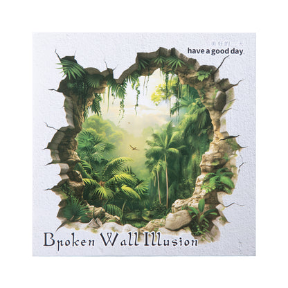 ART EMBOSS Broken Wall Fantasy PET Sticker Pack – 3D Wall Hole Stickers (10 Sheets)