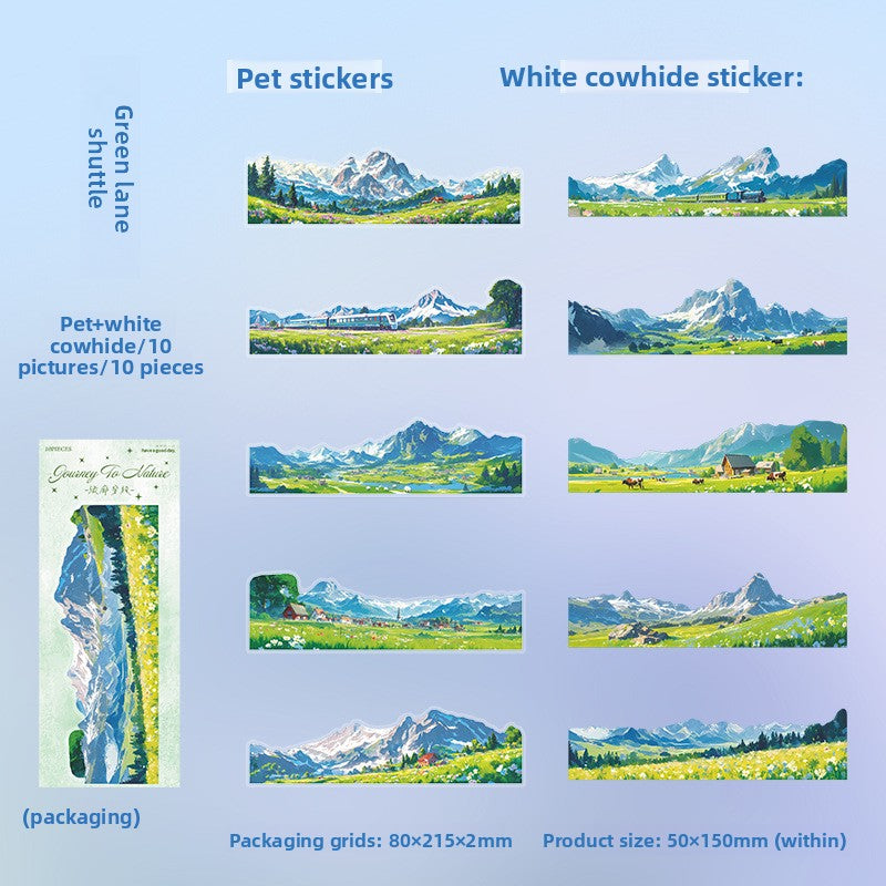 ART EMBOSS City Nature Journey Sticke(10 Pieces) Green lane shuttle
