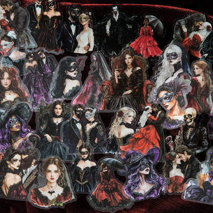 ART EMBOSS Gothic Ball Sticker Set – Dark Aesthetic Stickers (25 Pieces)