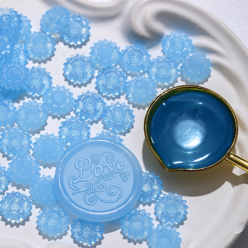 ART EMBOSS 13 Colors Semi-transparent Sealing Wax Beads(100pcs) Semi-transparent—breeze blue