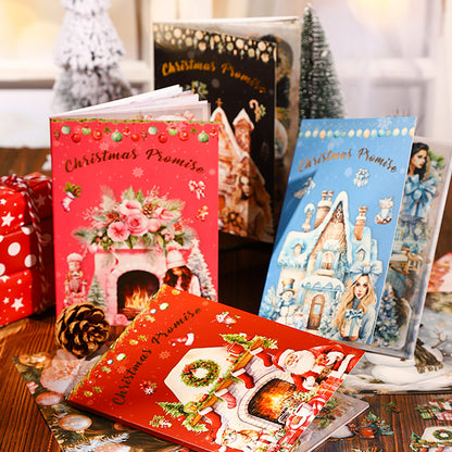 ART EMBOSS Christmas Appointment PET Sticker Book – Die-Cut Christmas Stickers (20 Sheets)