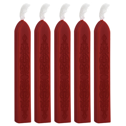 ART EMBOSS 5-piece Sealing Wax Sticks(80 colors) Big red (sword pattern with core, 5 pieces)