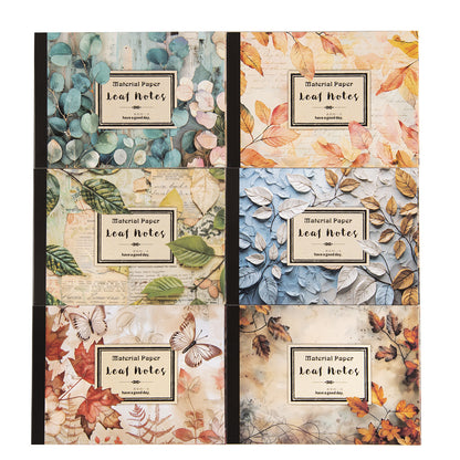 ART EMBOSS Leaf Note Paper Pack – Vintage Memo Paper (30 Sheets)