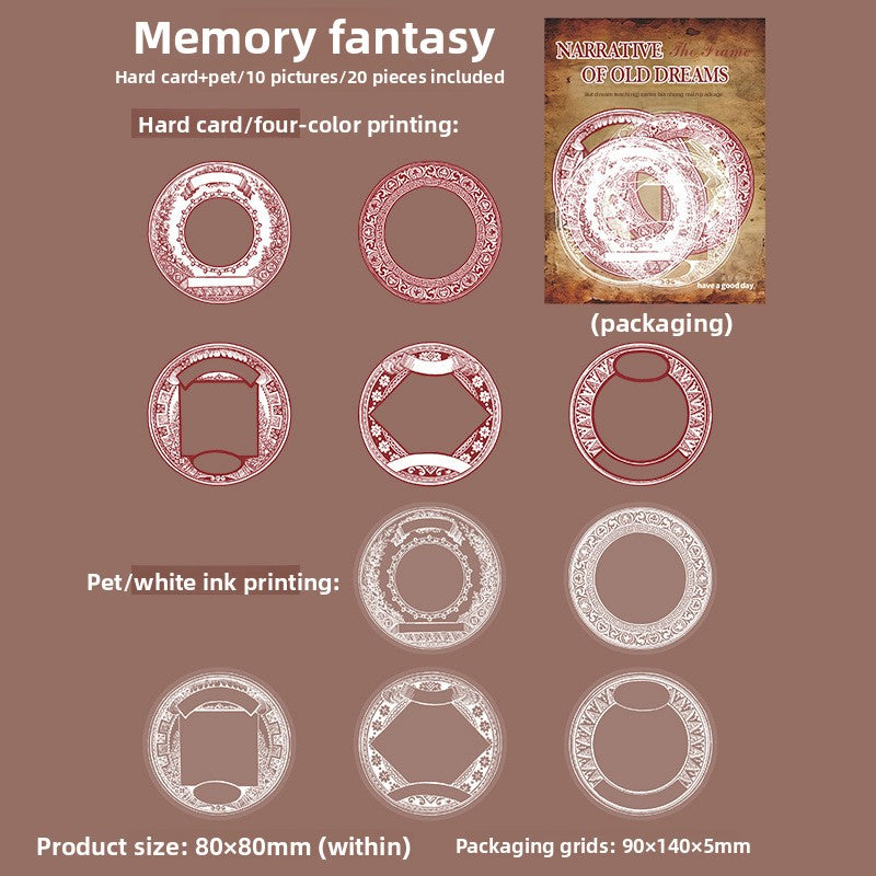 ART EMBOSS Old Dreams Border Sticker Pack(20 Sheets) Memory fantasy