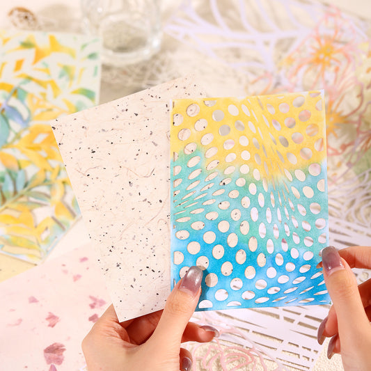 ART EMBOSS Hollow Texture Art Paper Pack – Decorative Background Paper (20 Sheets)