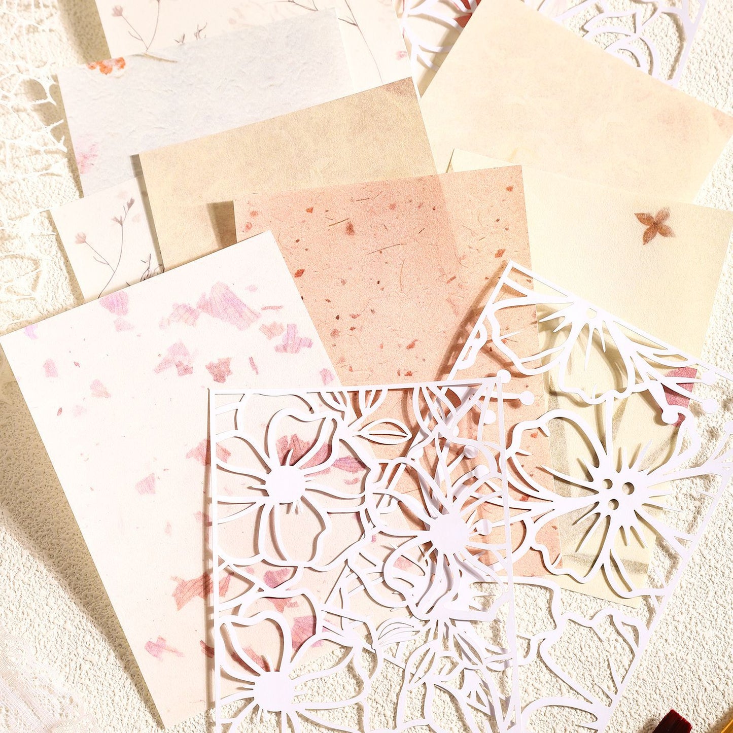 ART EMBOSS Hollow Texture Art Paper Pack – Decorative Background Paper (20 Sheets)