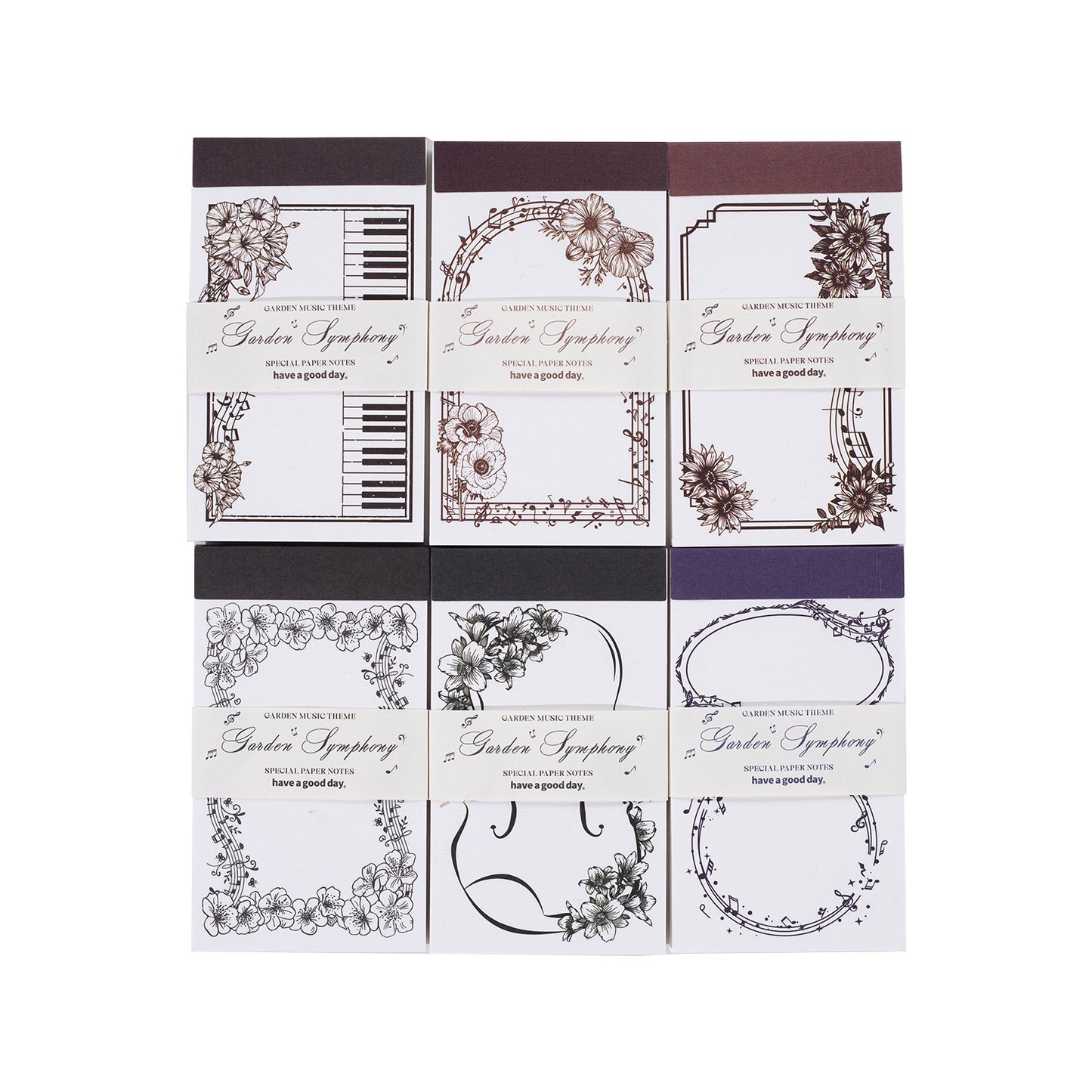 ART EMBOSS Garden Symphony Notepad Set – Floral Memo Paper (30 Pieces)