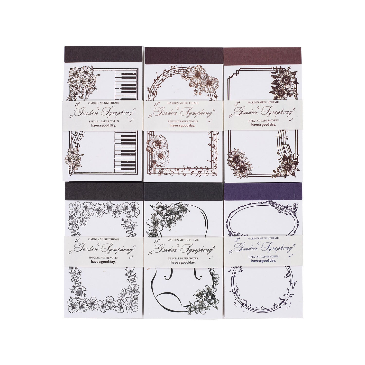 ART EMBOSS Garden Symphony Notepad Set – Floral Memo Paper (30 Pieces)