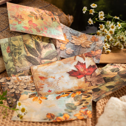 ART EMBOSS Leaf Note Paper Pack – Vintage Memo Paper (30 Sheets)