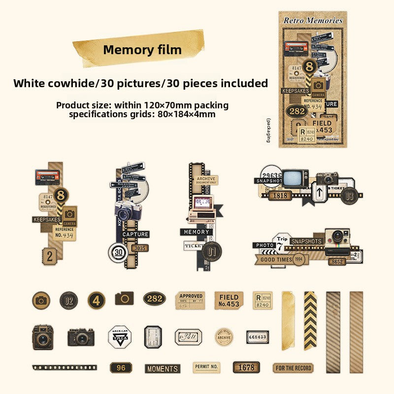 ART EMBOSS Retro Collage Journaling Paper (30 Sheets) Memory film
