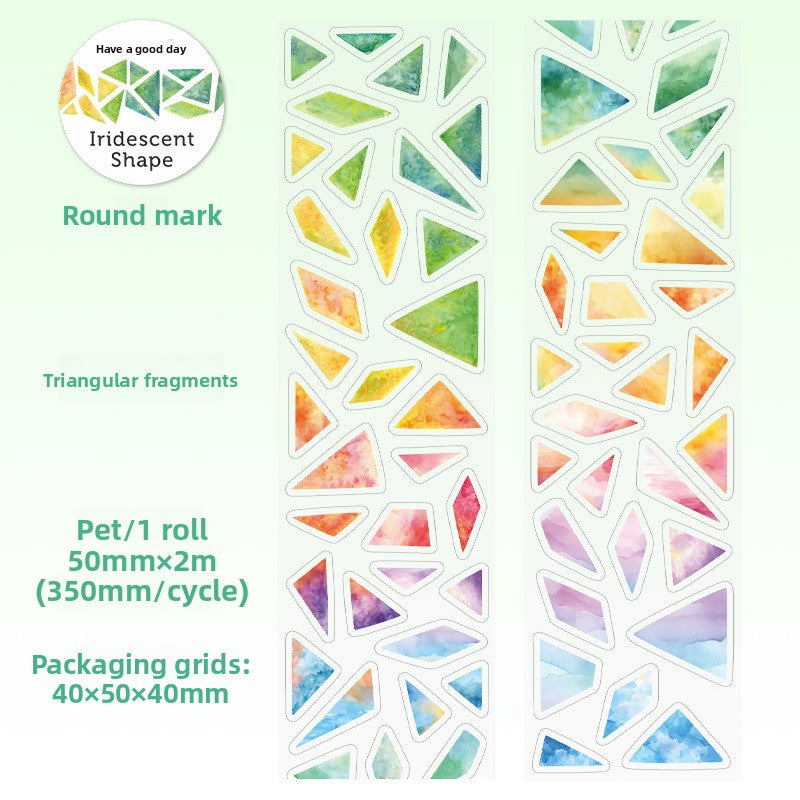 ART EMBOSS Iridescent Shapes Watercolor Stickers(6 Styles) Triangular fragments