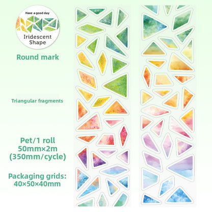 ART EMBOSS Iridescent Shapes Watercolor Stickers(6 Styles) Triangular fragments