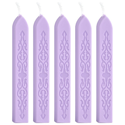 ART EMBOSS 5-piece Sealing Wax Sticks(80 colors) Morning glory purple (5-pack with sword pattern and core)