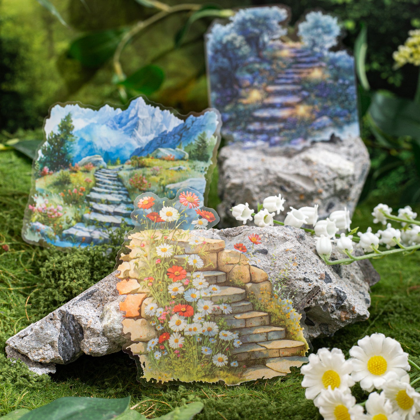 ART EMBOSS Steps to the Soul Sticker Pack – Scenic Journaling Stickers (10 Sheets)
