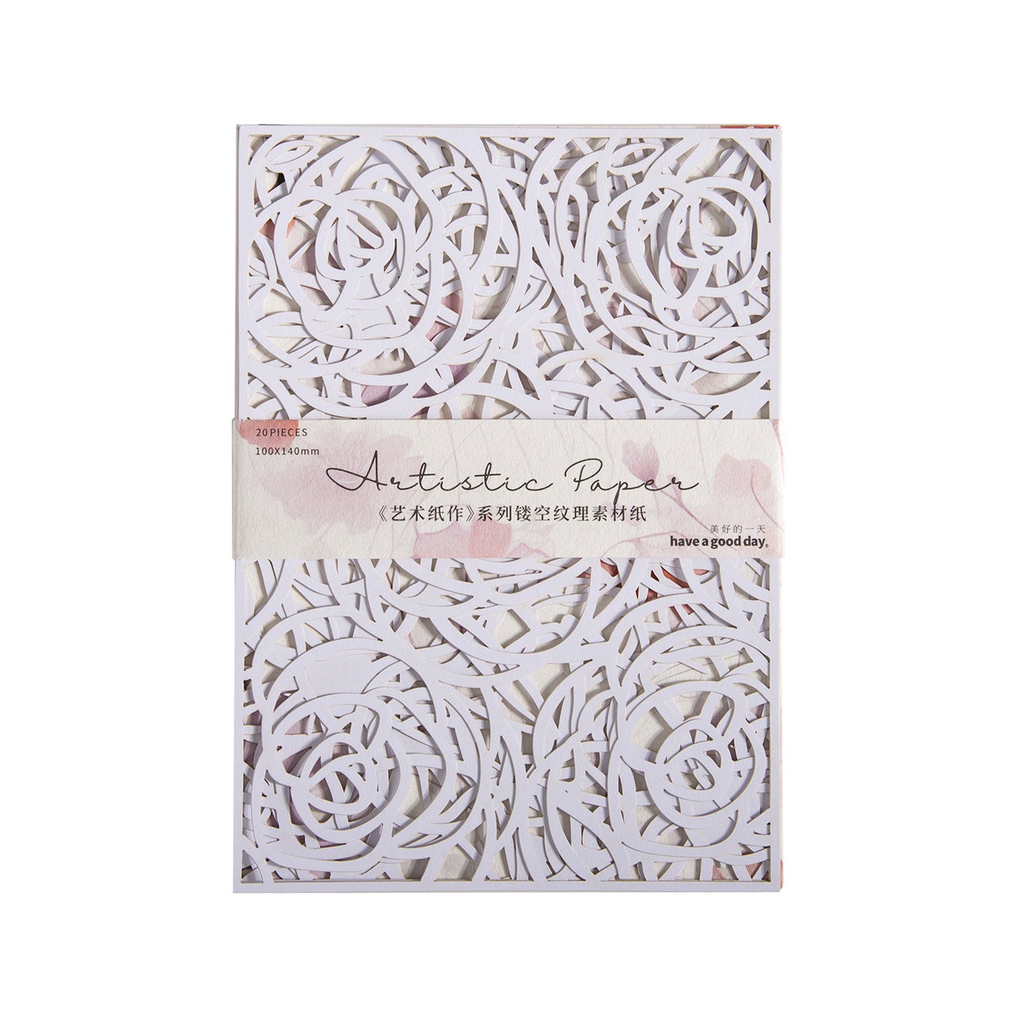 ART EMBOSS Hollow Texture Art Paper Pack – Decorative Background Paper (20 Sheets)