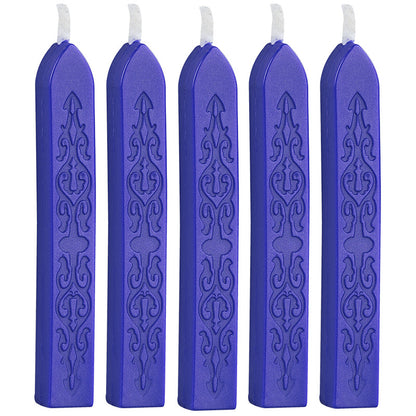ART EMBOSS 5-piece Sealing Wax Sticks(80 colors) Deep blue (sword pattern, 5-piece set with core)