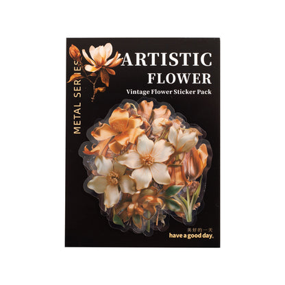 ART EMBOSS Vintage Flower Journaling Stickers(15 Sheets)