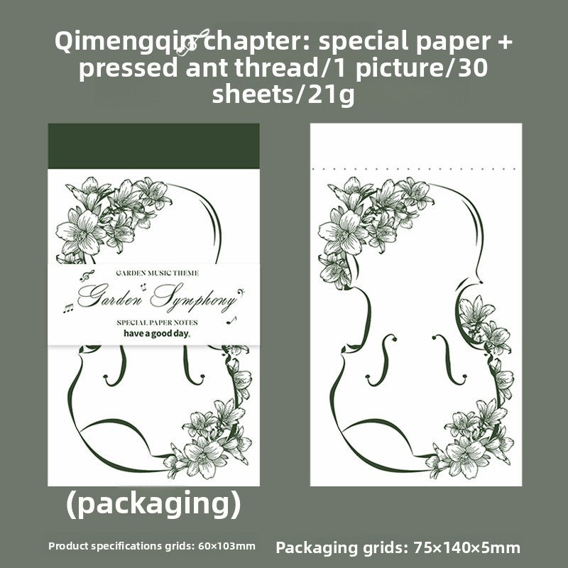 ART EMBOSS Garden Symphony Notepad Set – Floral Memo Paper (30 Pieces) Dream chapter