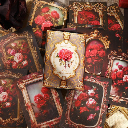 ART EMBOSS Rose Appointment Paper Pack – Vintage Rose Decorative Paper (30 Sheets)