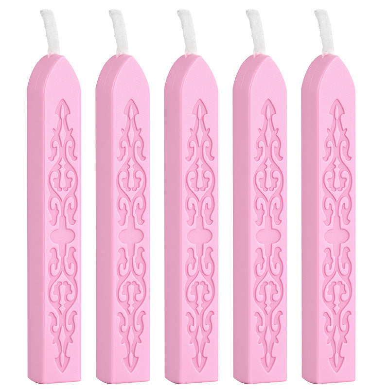 ART EMBOSS 5-piece Sealing Wax Sticks(80 colors) Daffodil powder (5 pieces with sword pattern and core)