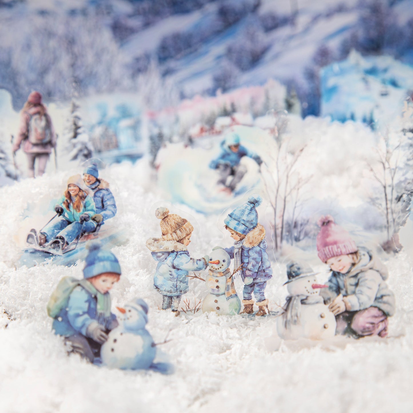 ART EMBOSS Let’s Watch the Snow Sticker Pack – Winter Scene Stickers (25 Sheets)