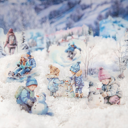 ART EMBOSS Let’s Watch the Snow Sticker Pack – Winter Scene Stickers (25 Sheets)