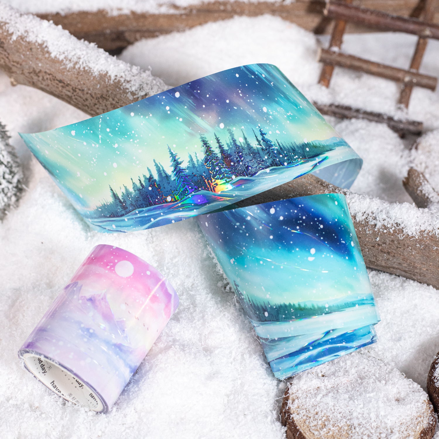 ART EMBOSS Winter Prelude PET Sticker Tape – Winter Scenery Tape (6 Styles)