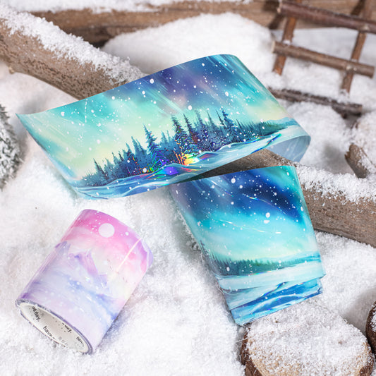 ART EMBOSS Winter Prelude PET Sticker Tape – Winter Scenery Tape (6 Styles)