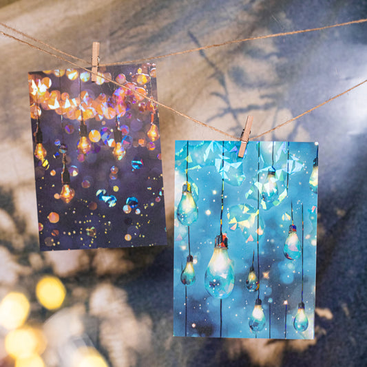ART EMBOSS Sparkling Lights Sticker Pack – Light-Themed Stickers (5 Sheets)